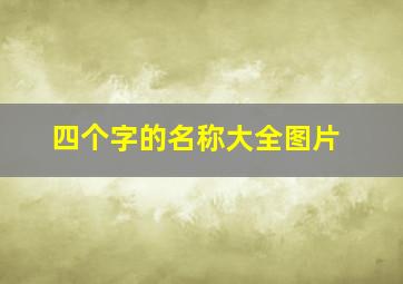 四个字的名称大全图片