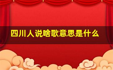 四川人说啥歌意思是什么