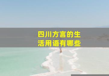 四川方言的生活用语有哪些