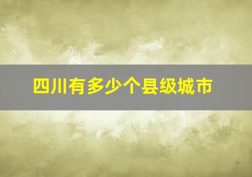 四川有多少个县级城市