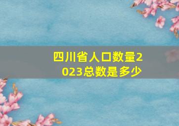 四川省人口数量2023总数是多少