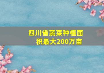 四川省蔬菜种植面积最大200万亩