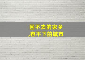 回不去的家乡,容不下的城市