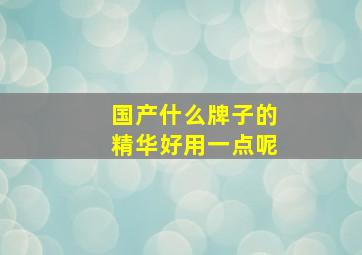 国产什么牌子的精华好用一点呢