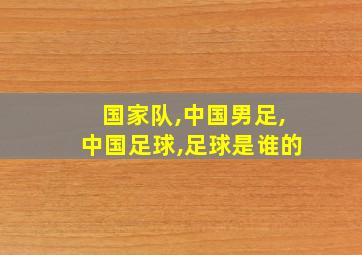 国家队,中国男足,中国足球,足球是谁的