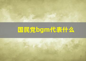 国民党bgm代表什么