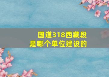 国道318西藏段是哪个单位建设的