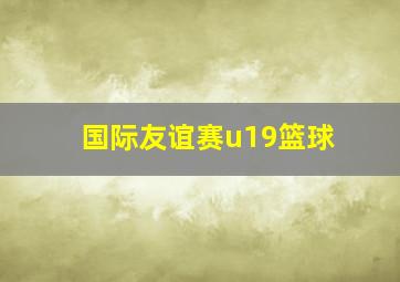 国际友谊赛u19篮球