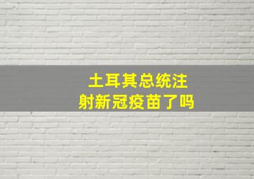 土耳其总统注射新冠疫苗了吗