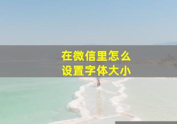 在微信里怎么设置字体大小