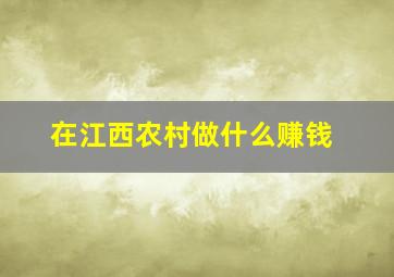 在江西农村做什么赚钱