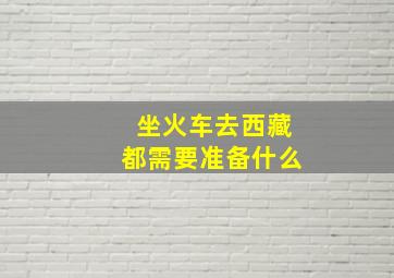 坐火车去西藏都需要准备什么