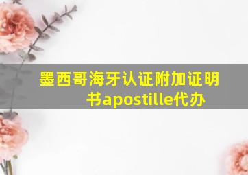 墨西哥海牙认证附加证明书apostille代办