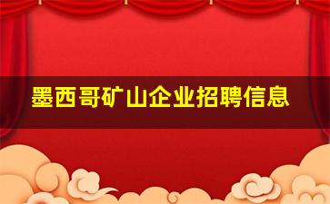 墨西哥矿山企业招聘信息