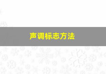 声调标志方法