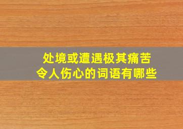 处境或遭遇极其痛苦令人伤心的词语有哪些