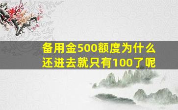 备用金500额度为什么还进去就只有100了呢