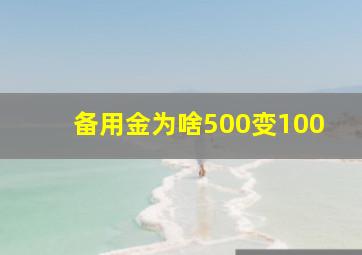 备用金为啥500变100