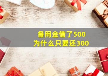 备用金借了500为什么只要还300