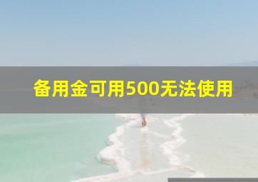 备用金可用500无法使用