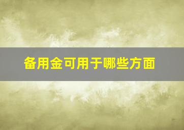 备用金可用于哪些方面