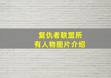 复仇者联盟所有人物图片介绍