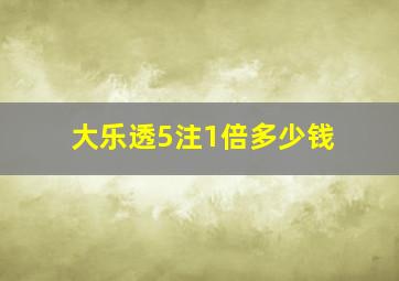 大乐透5注1倍多少钱