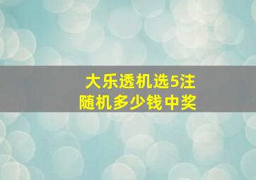 大乐透机选5注随机多少钱中奖