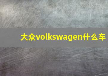 大众volkswagen什么车