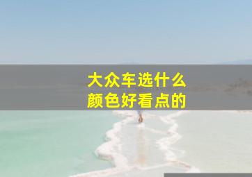 大众车选什么颜色好看点的