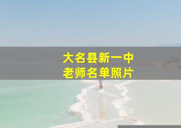 大名县新一中老师名单照片