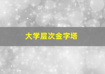 大学层次金字塔