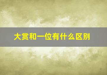 大赏和一位有什么区别