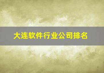 大连软件行业公司排名