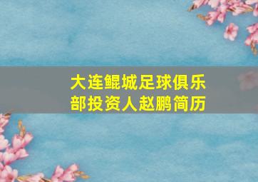 大连鲲城足球俱乐部投资人赵鹏简历