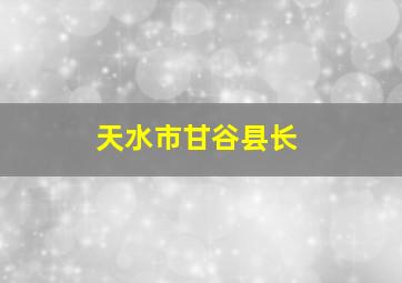 天水市甘谷县长