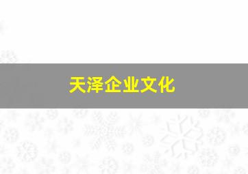 天泽企业文化