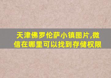 天津佛罗伦萨小镇图片,微信在哪里可以找到存储权限