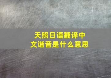 天照日语翻译中文谐音是什么意思