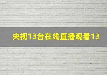 央视13台在线直播观看13