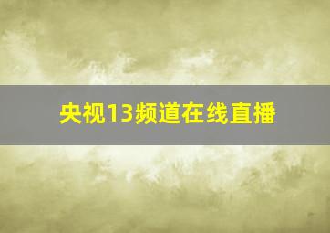 央视13频道在线直播