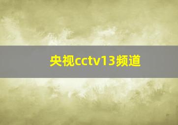 央视cctv13频道