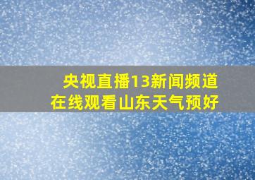 央视直播13新闻频道在线观看山东天气预好