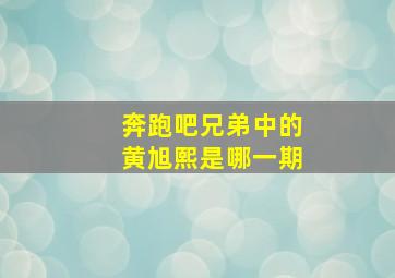 奔跑吧兄弟中的黄旭熙是哪一期