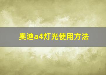 奥迪a4灯光使用方法