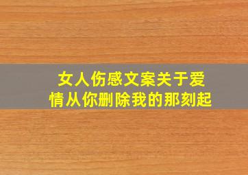 女人伤感文案关于爱情从你删除我的那刻起