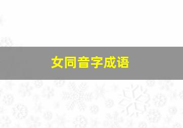 女同音字成语