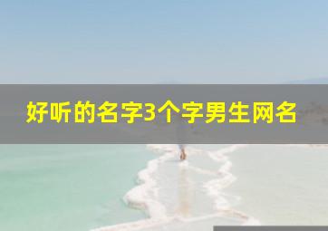 好听的名字3个字男生网名