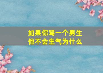 如果你骂一个男生他不会生气为什么