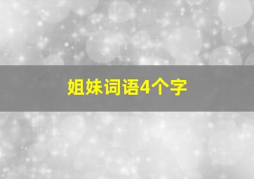 姐妹词语4个字